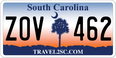 SC license plate ZOV462