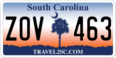 SC license plate ZOV463