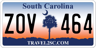 SC license plate ZOV464