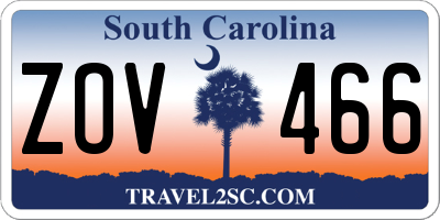 SC license plate ZOV466