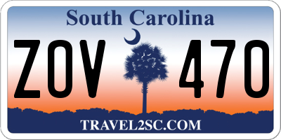 SC license plate ZOV470