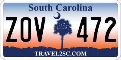 SC license plate ZOV472