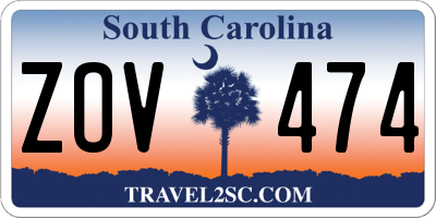 SC license plate ZOV474