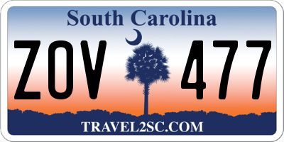 SC license plate ZOV477