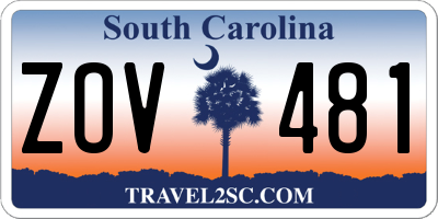 SC license plate ZOV481