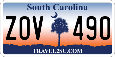 SC license plate ZOV490