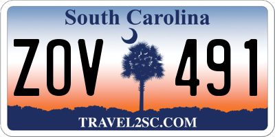 SC license plate ZOV491