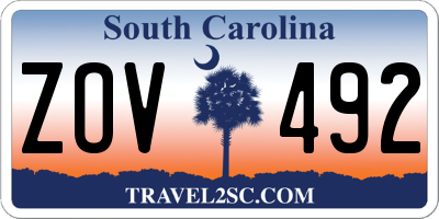 SC license plate ZOV492