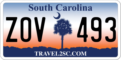 SC license plate ZOV493