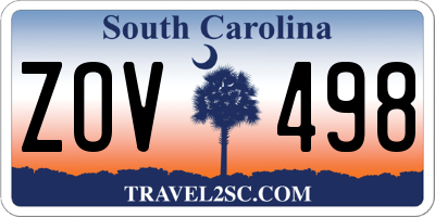 SC license plate ZOV498