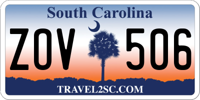 SC license plate ZOV506