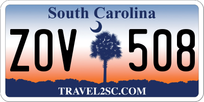 SC license plate ZOV508
