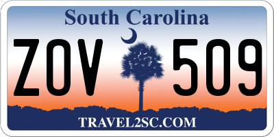 SC license plate ZOV509