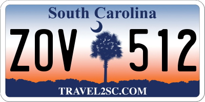 SC license plate ZOV512