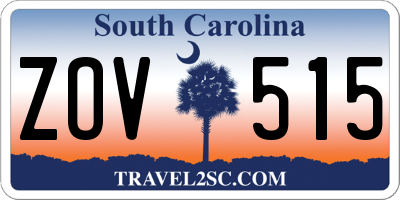 SC license plate ZOV515