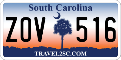 SC license plate ZOV516