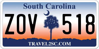 SC license plate ZOV518