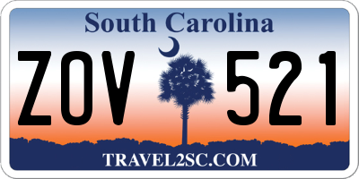 SC license plate ZOV521