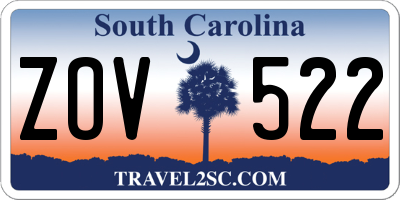 SC license plate ZOV522