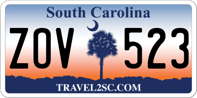 SC license plate ZOV523