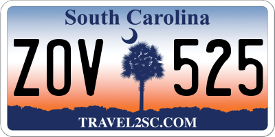 SC license plate ZOV525