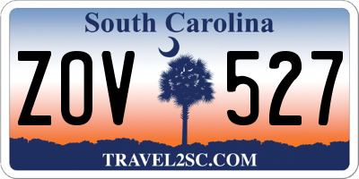 SC license plate ZOV527