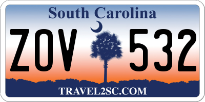 SC license plate ZOV532