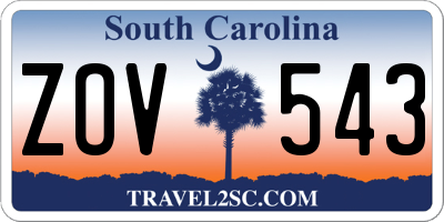 SC license plate ZOV543