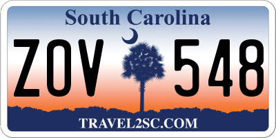 SC license plate ZOV548
