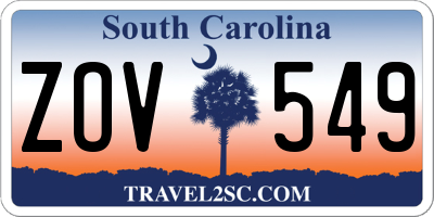 SC license plate ZOV549