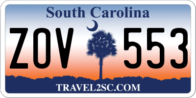 SC license plate ZOV553