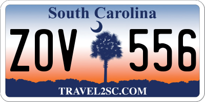SC license plate ZOV556