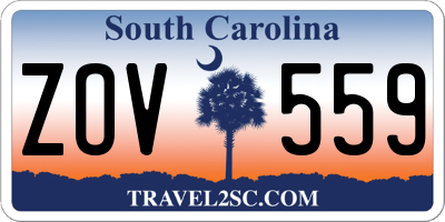 SC license plate ZOV559