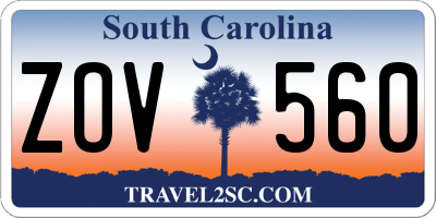 SC license plate ZOV560