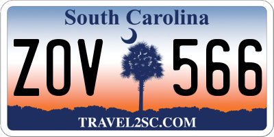 SC license plate ZOV566