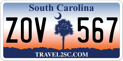 SC license plate ZOV567