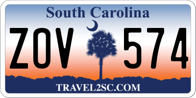 SC license plate ZOV574