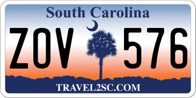 SC license plate ZOV576