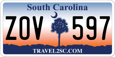 SC license plate ZOV597