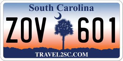 SC license plate ZOV601