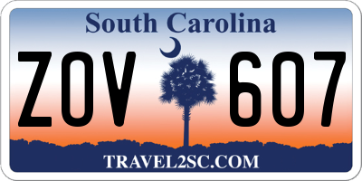 SC license plate ZOV607