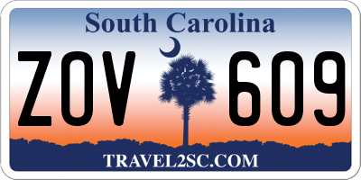 SC license plate ZOV609