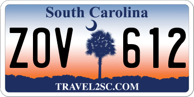 SC license plate ZOV612