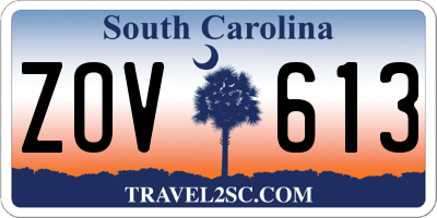 SC license plate ZOV613