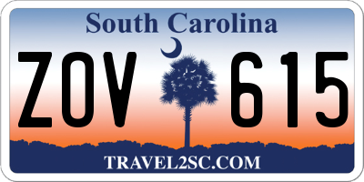 SC license plate ZOV615