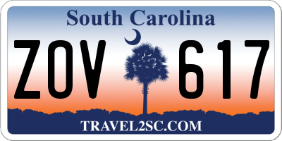 SC license plate ZOV617