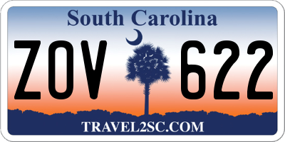 SC license plate ZOV622