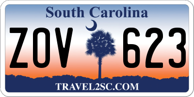 SC license plate ZOV623