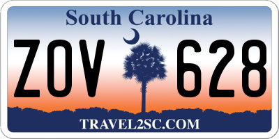SC license plate ZOV628