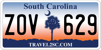 SC license plate ZOV629